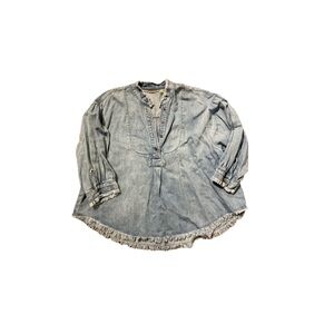 Anthropologie Women’s Dark Horse Denim Pull over top Size Small